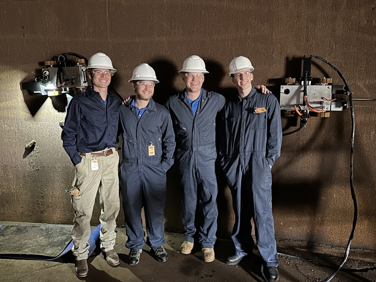 Texas Engineers and Pike Robotics team inside an inspection facility