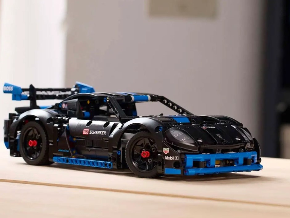 A Lego Porsche like the ones engineered by Texas Engineer Andy Chang's team