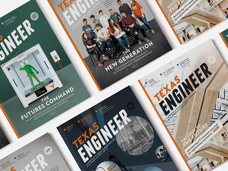 group of Texas Engineer magazines