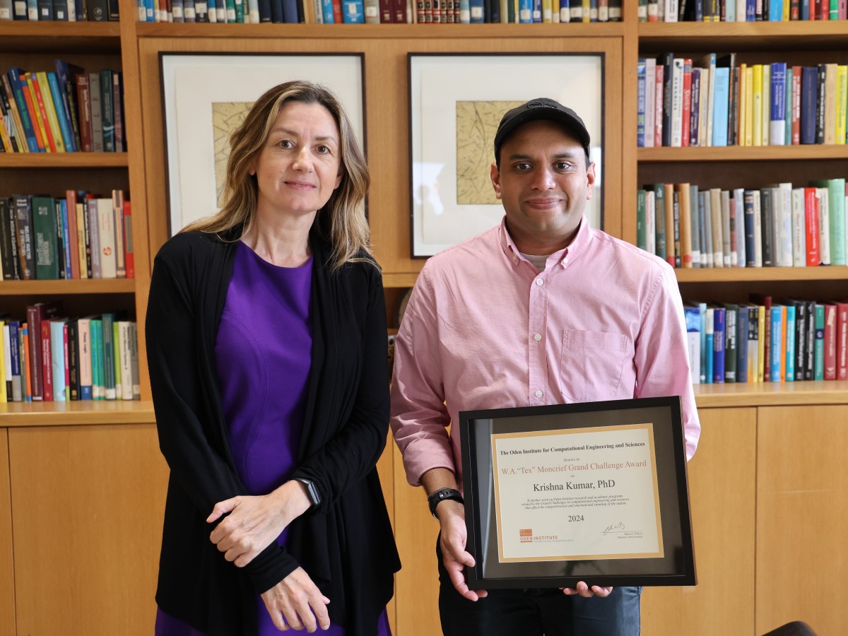 Texas Engineer Krishna Kumar wins Oden Institute award.