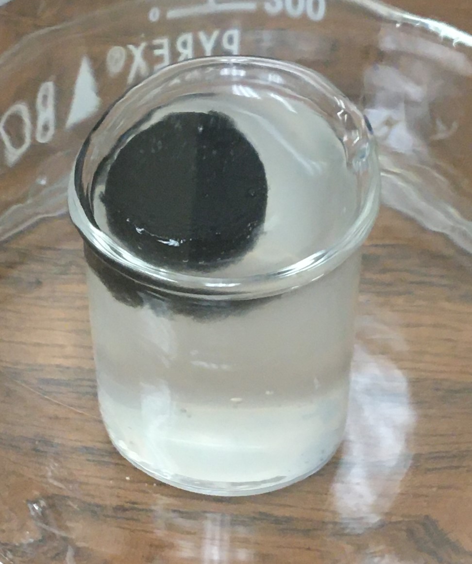 Hydrogel purifies water in glass