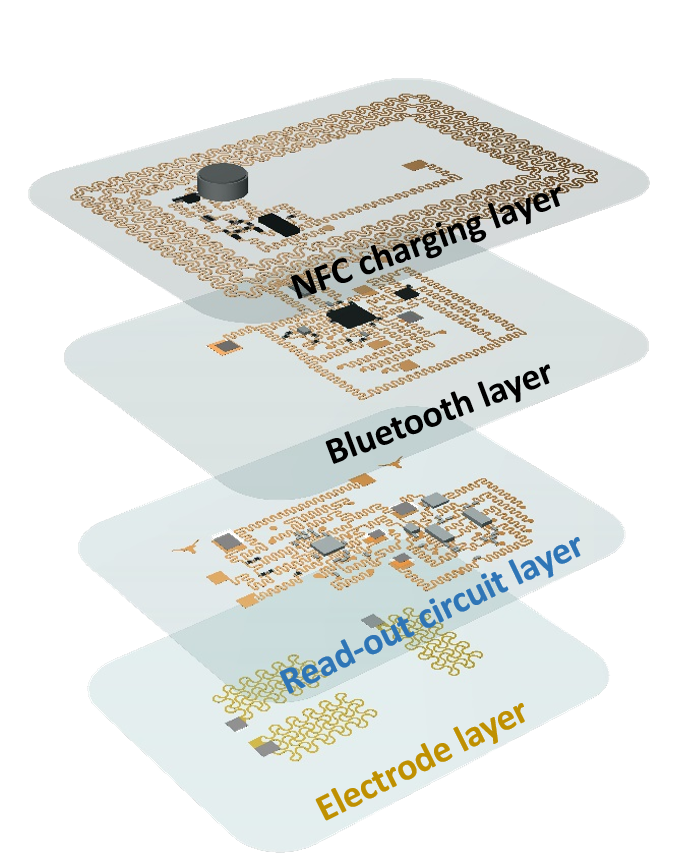 Graphic showing layers of chest e-tattoo