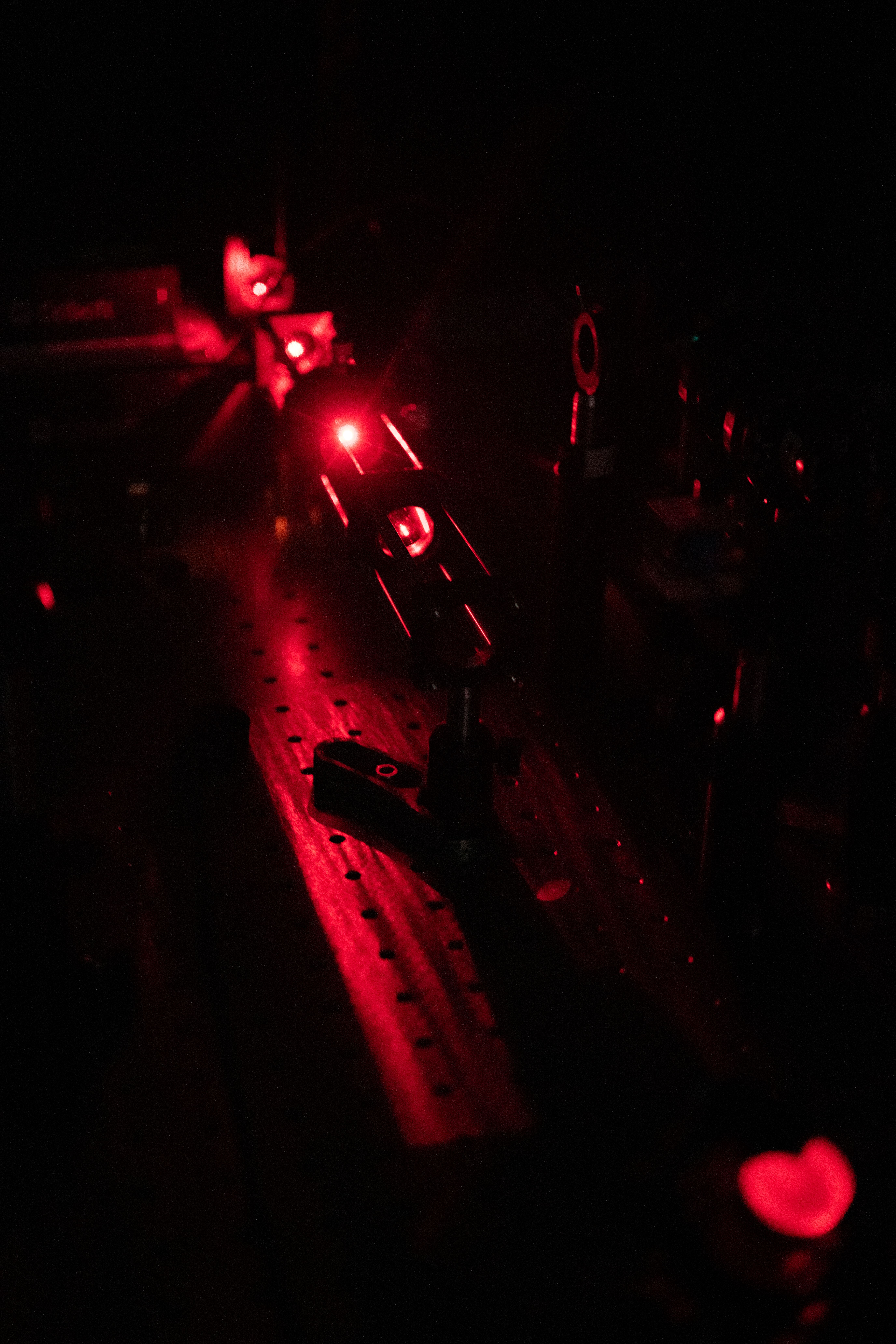 red backlit research instrument
