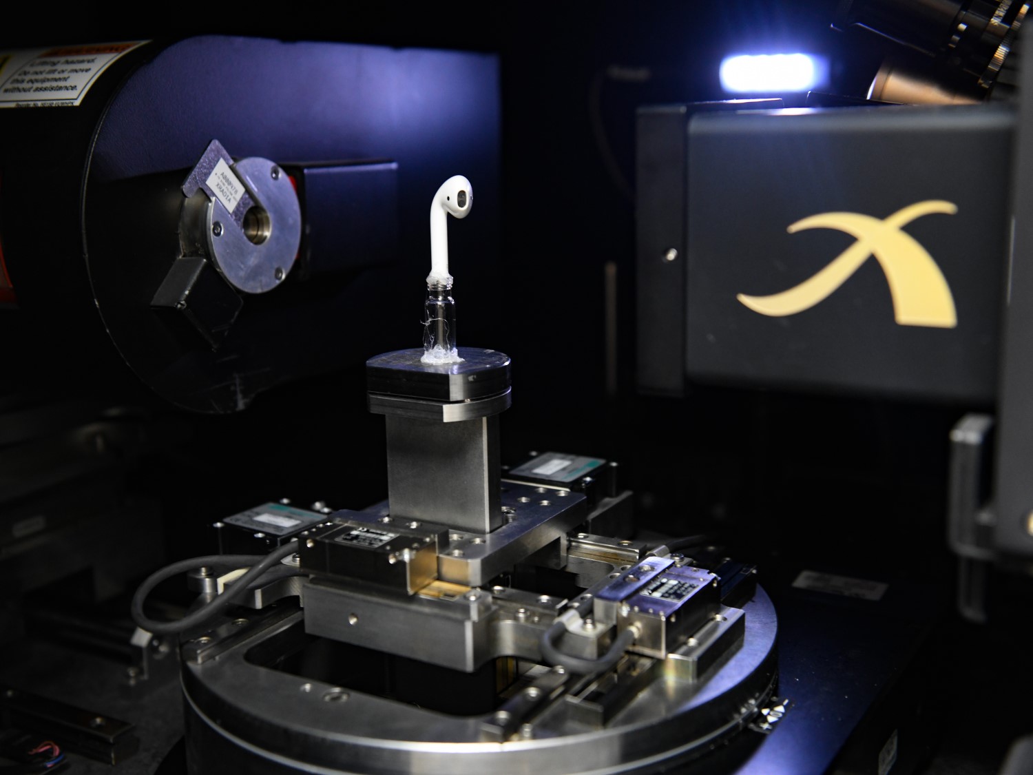 Wireless headphones in an x-ray machine at The University of Texas at Austin