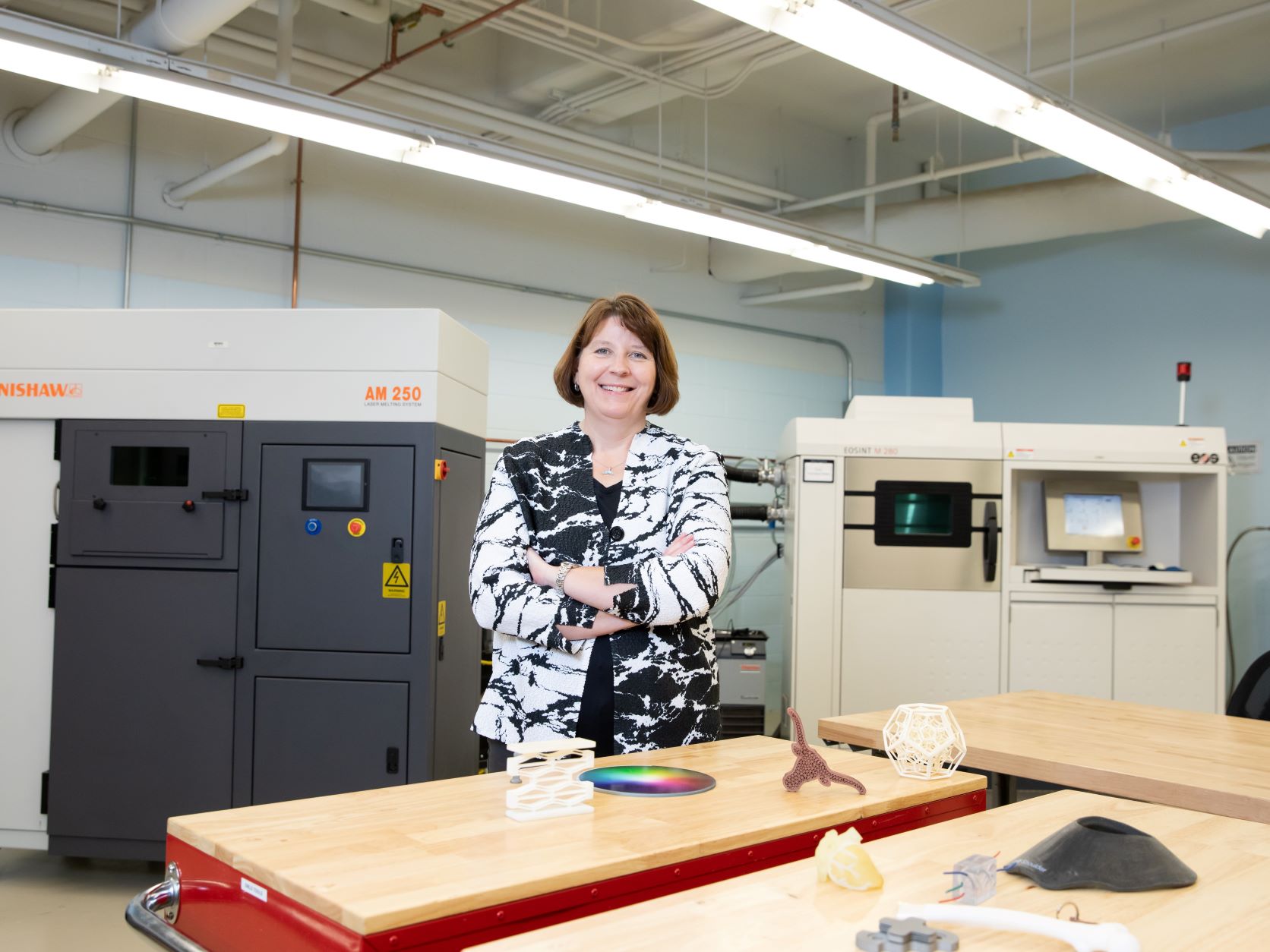 Carolyn Seepersad smiling in her lab