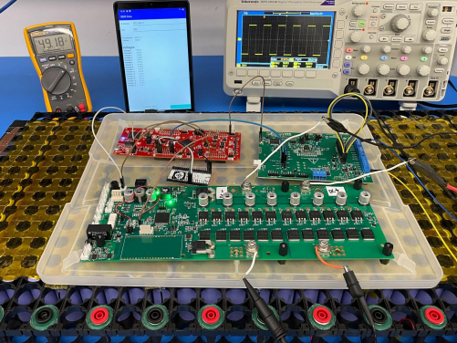 a complex battery circuit board system