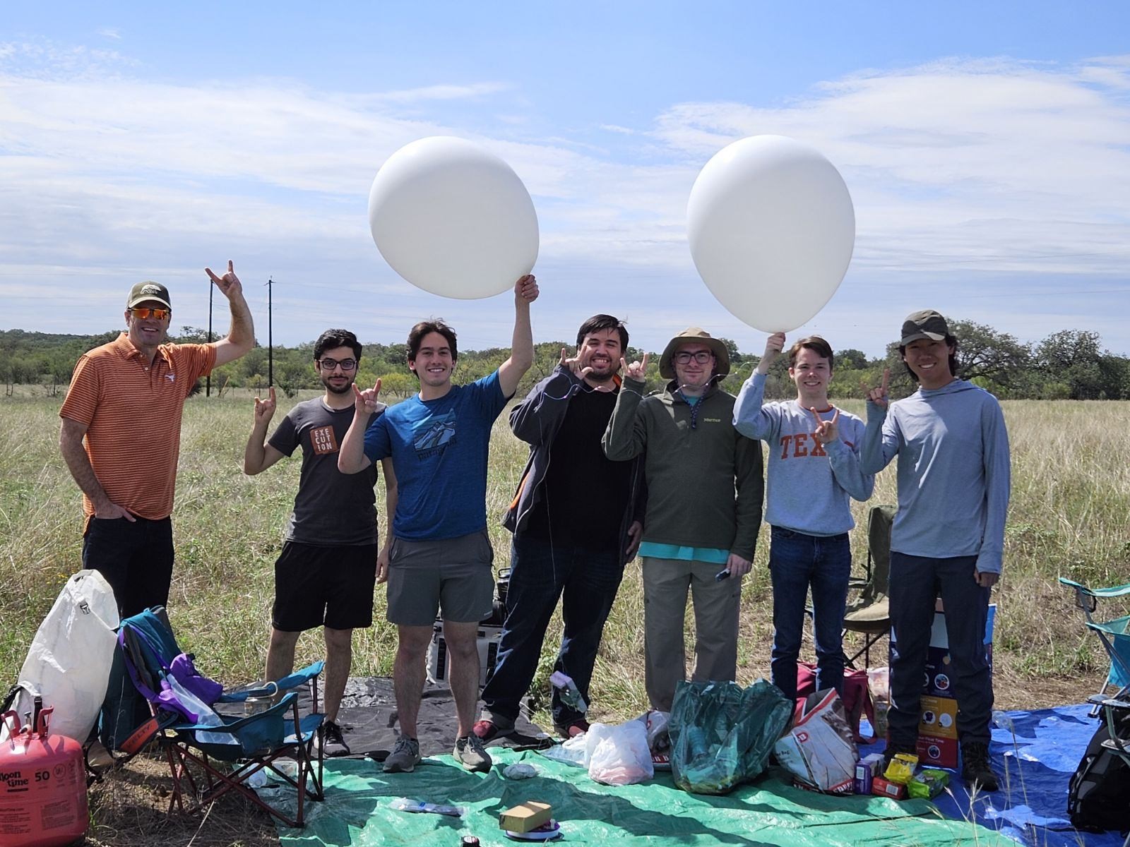 UT aerospace engineering student Matthew Nattier with his eclipse balloon team