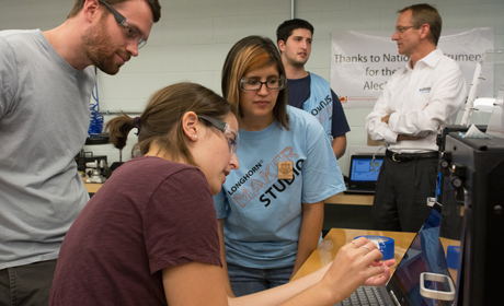 students work on robotics project longhorn maker studio