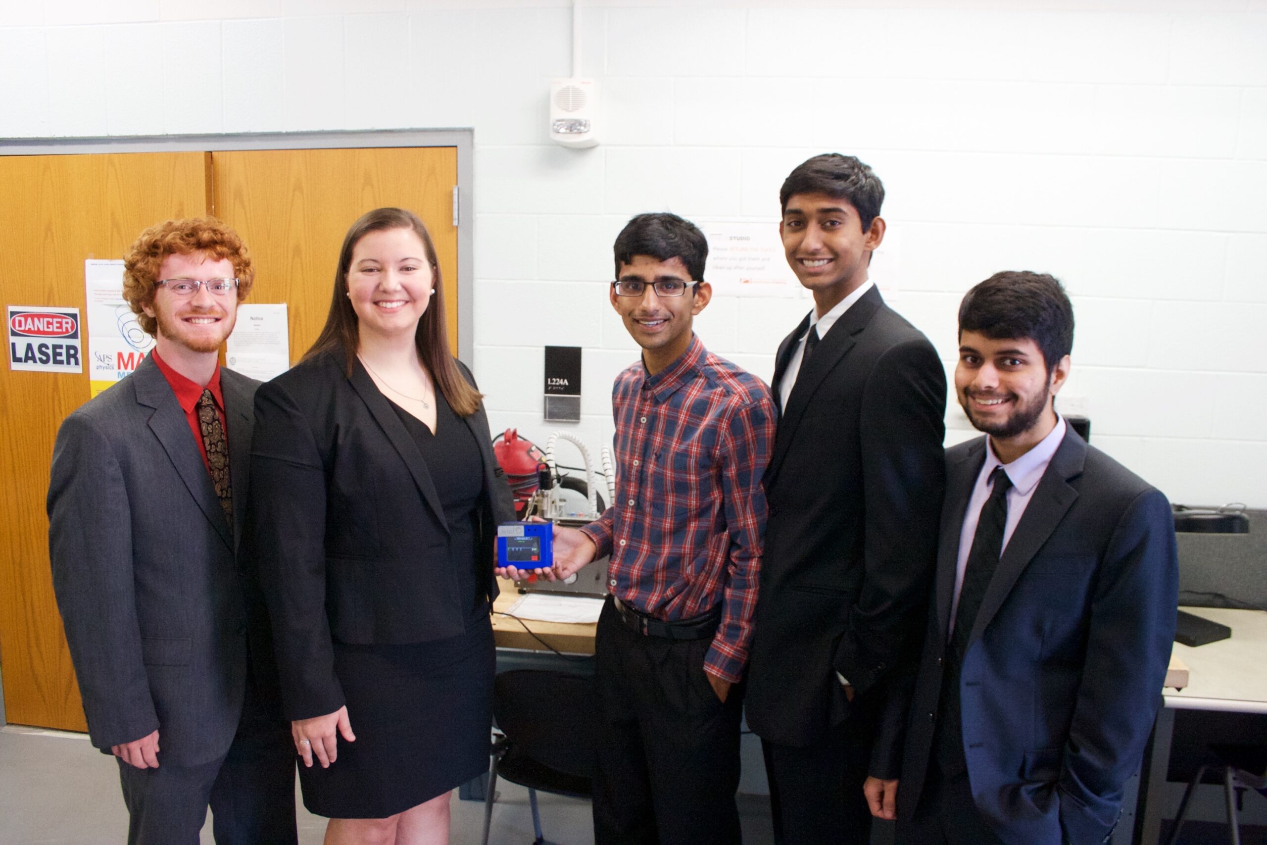 Students from BME pose with FreePulse prototype