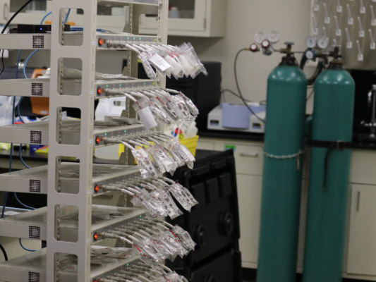 research equipment in engineering battery lab