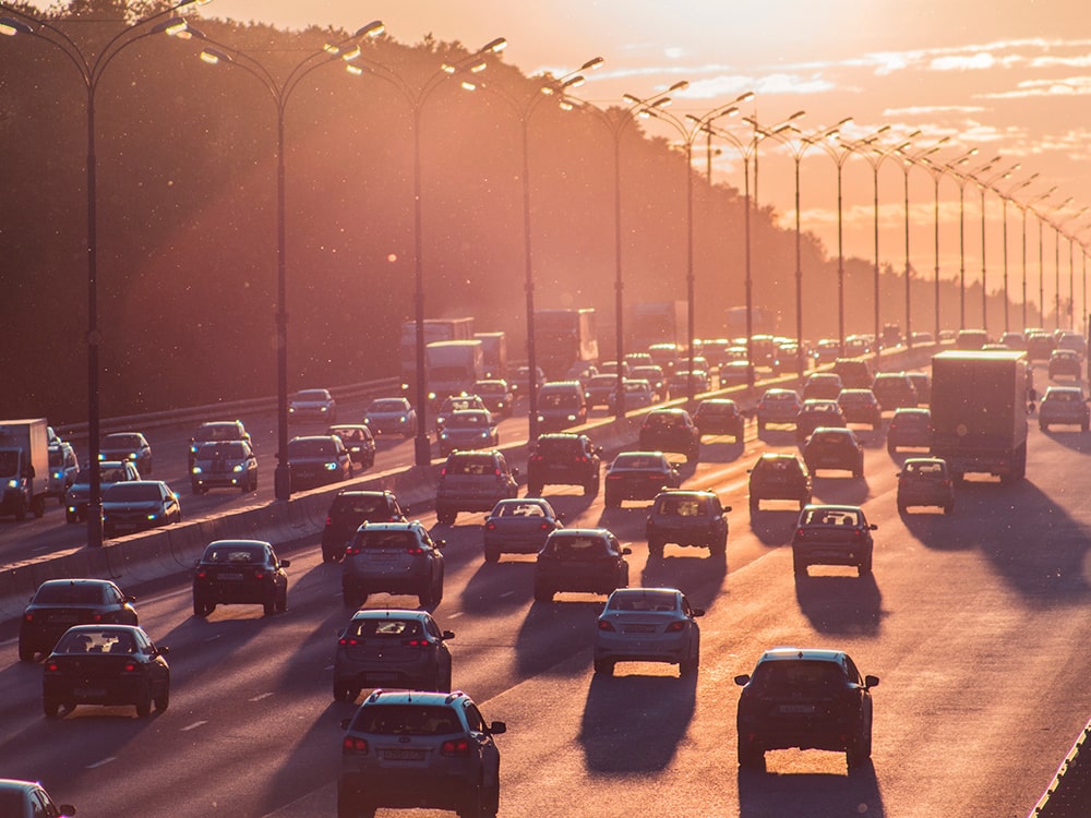 cars driving on highway