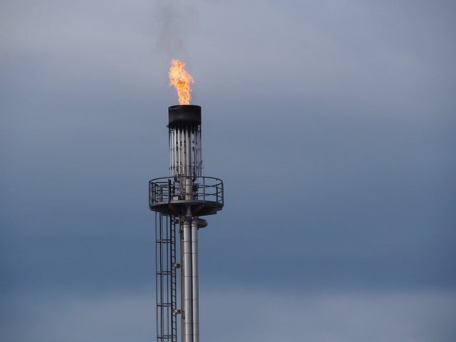 Gas flare from device