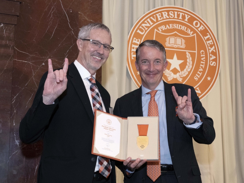 Texas Engineer Clint Dawson and UT Austin President Jay Hartzell