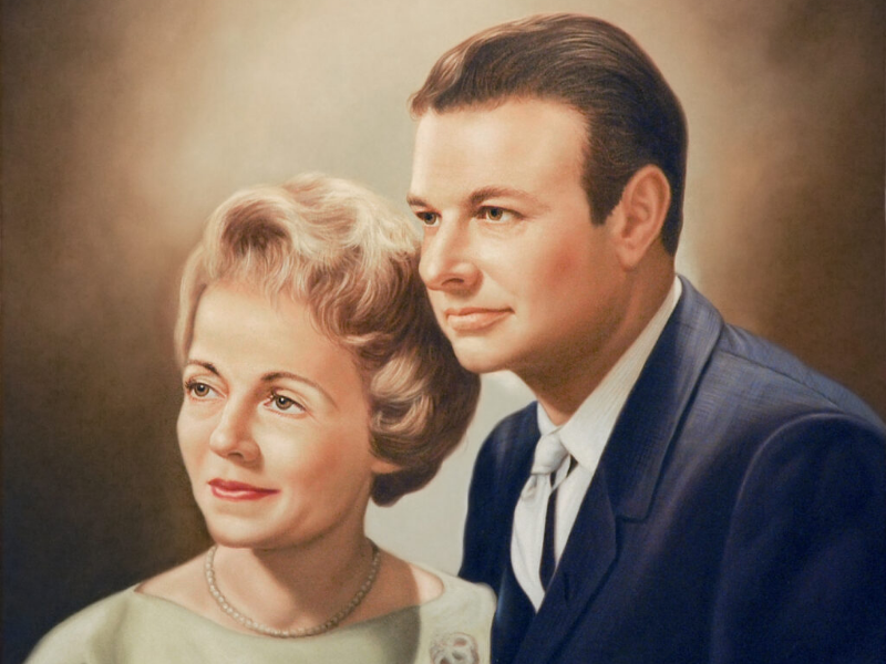 Oil portrait of Cockrell family