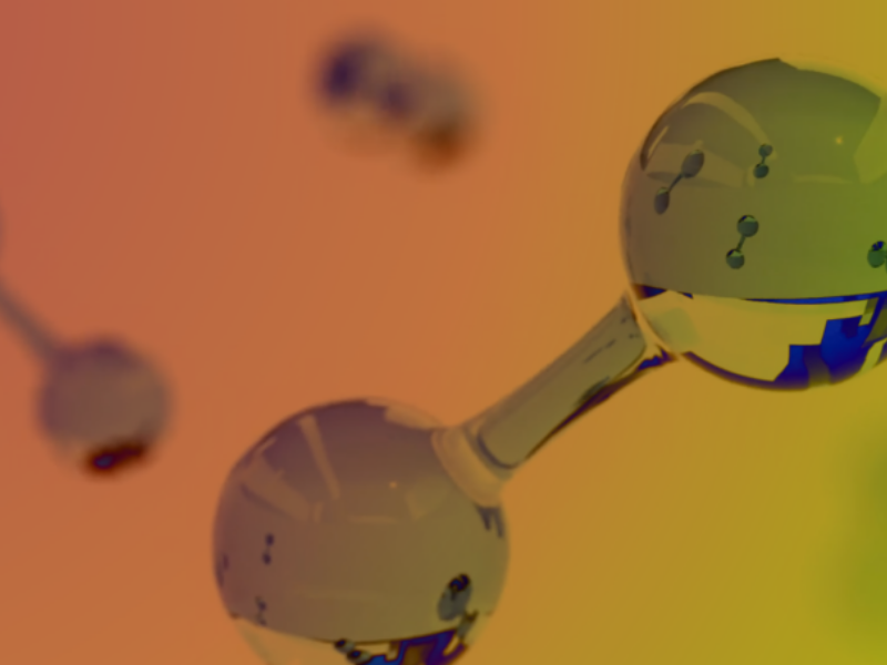 Microscopic view of Hydrogen molecule