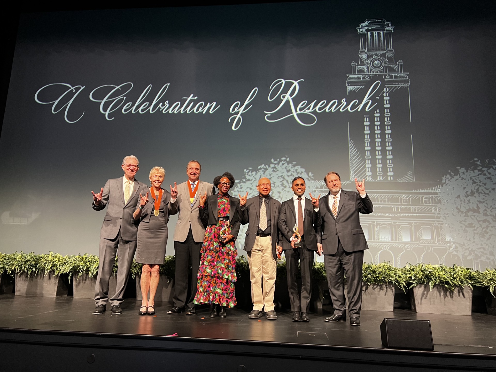 Texas Engineer Dave Allen with fellow winners of the President's Research Impact Award