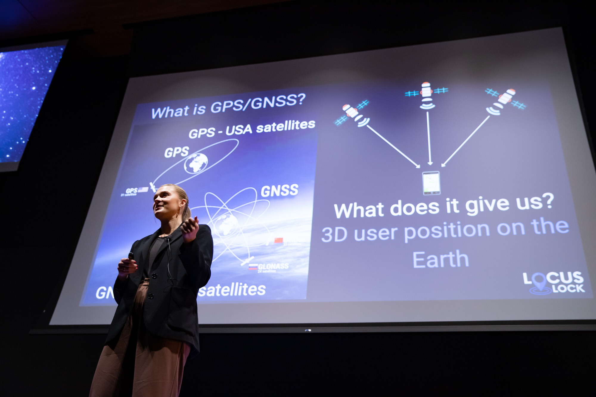 Student Hailey Nichols presents on her company Locus Lock.