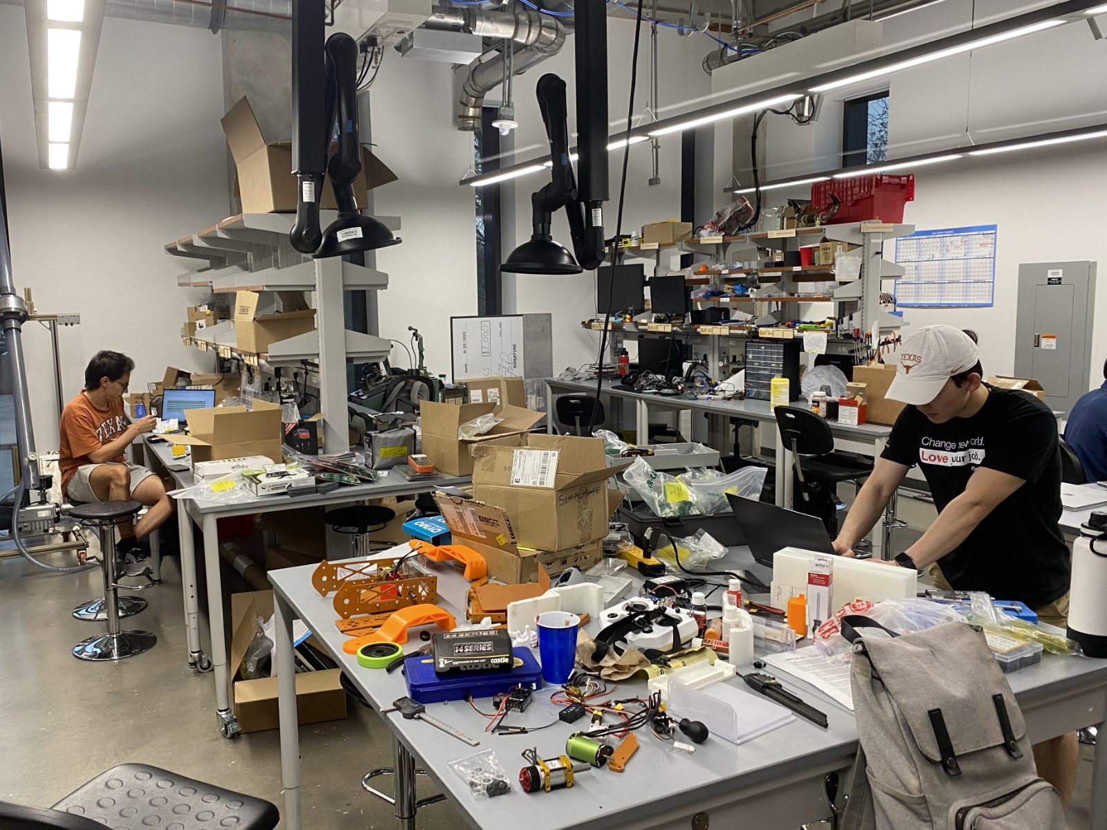 Students working in wood shop of Inventionworks.