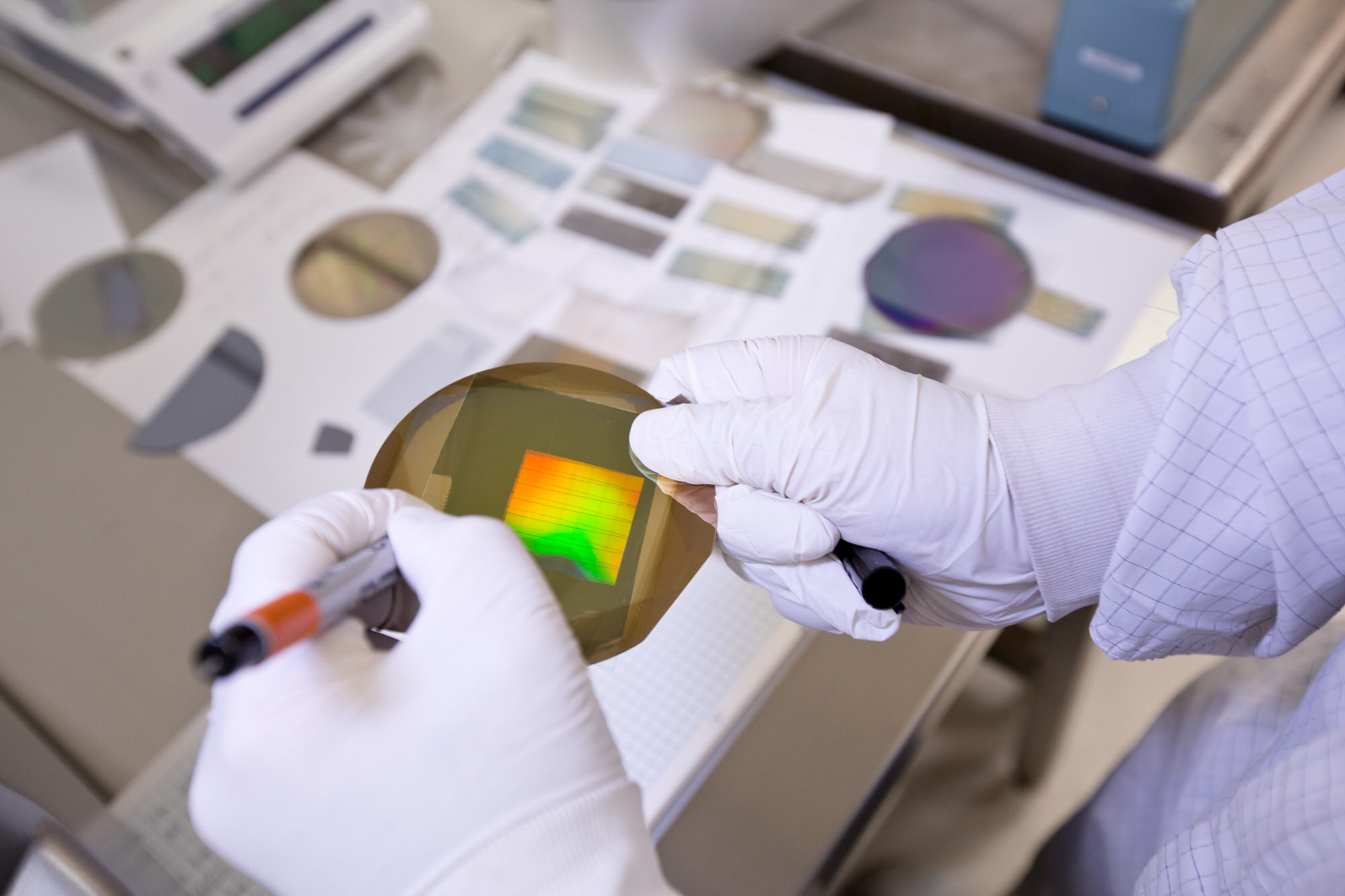 closeup of semiconductor chip