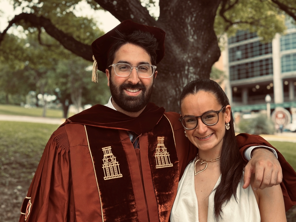 Antoine Chamoun-Farah graduating with his Ph.D. from The University of Texas at Austin.