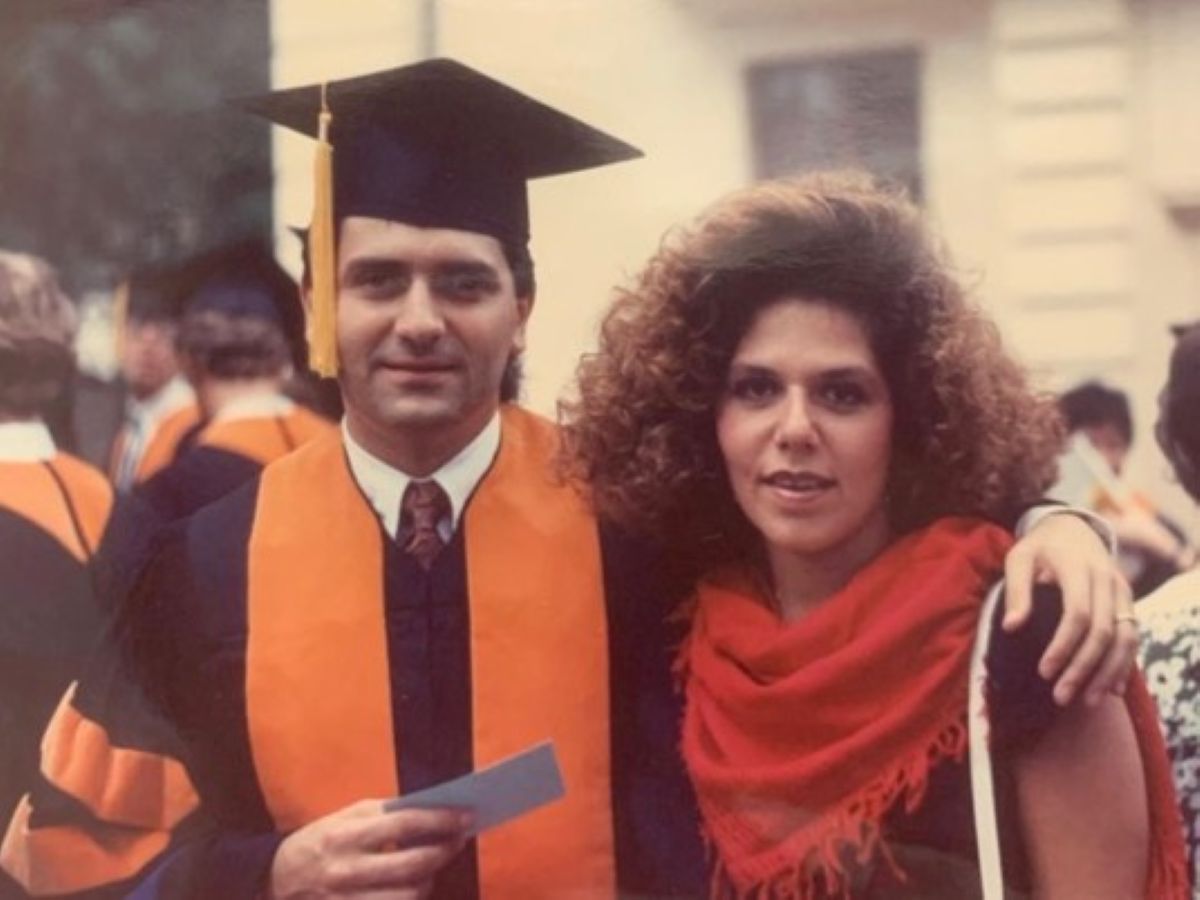 Habib Chamoun getting his Ph.D. from The University of Texas at Austin in 1988 with Marcela Farah.