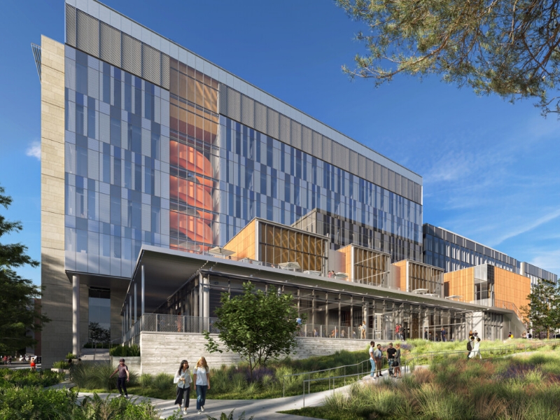 Exterior of the Autry C. Stephens Engineering Discovery Building on UT campus