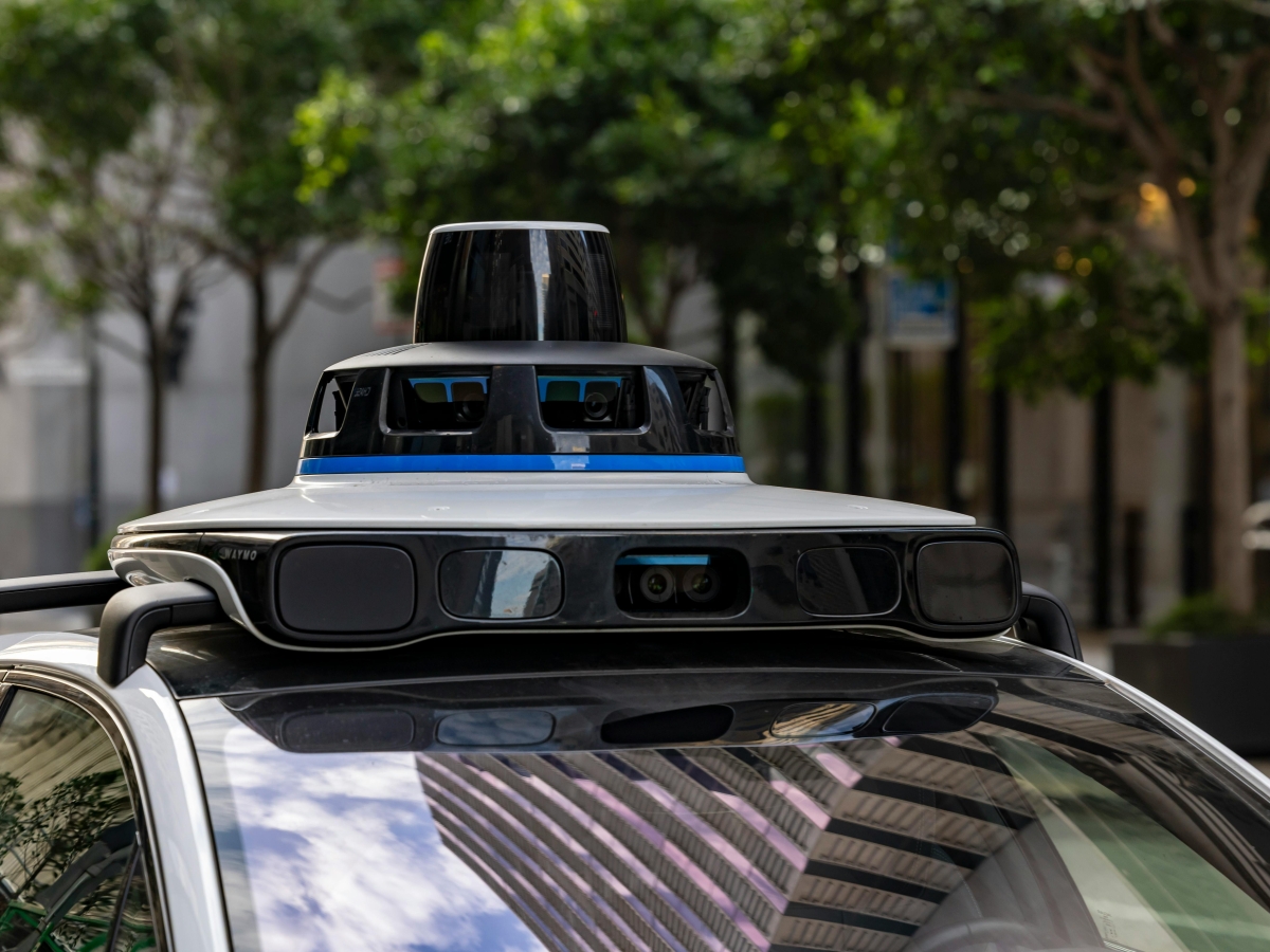 Stock image of a self-driving vehicle LIDAR array.