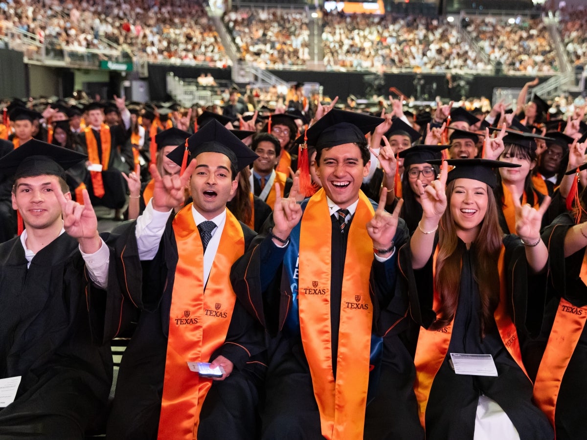 Texas Engineers celebrating together at convocation ceremony