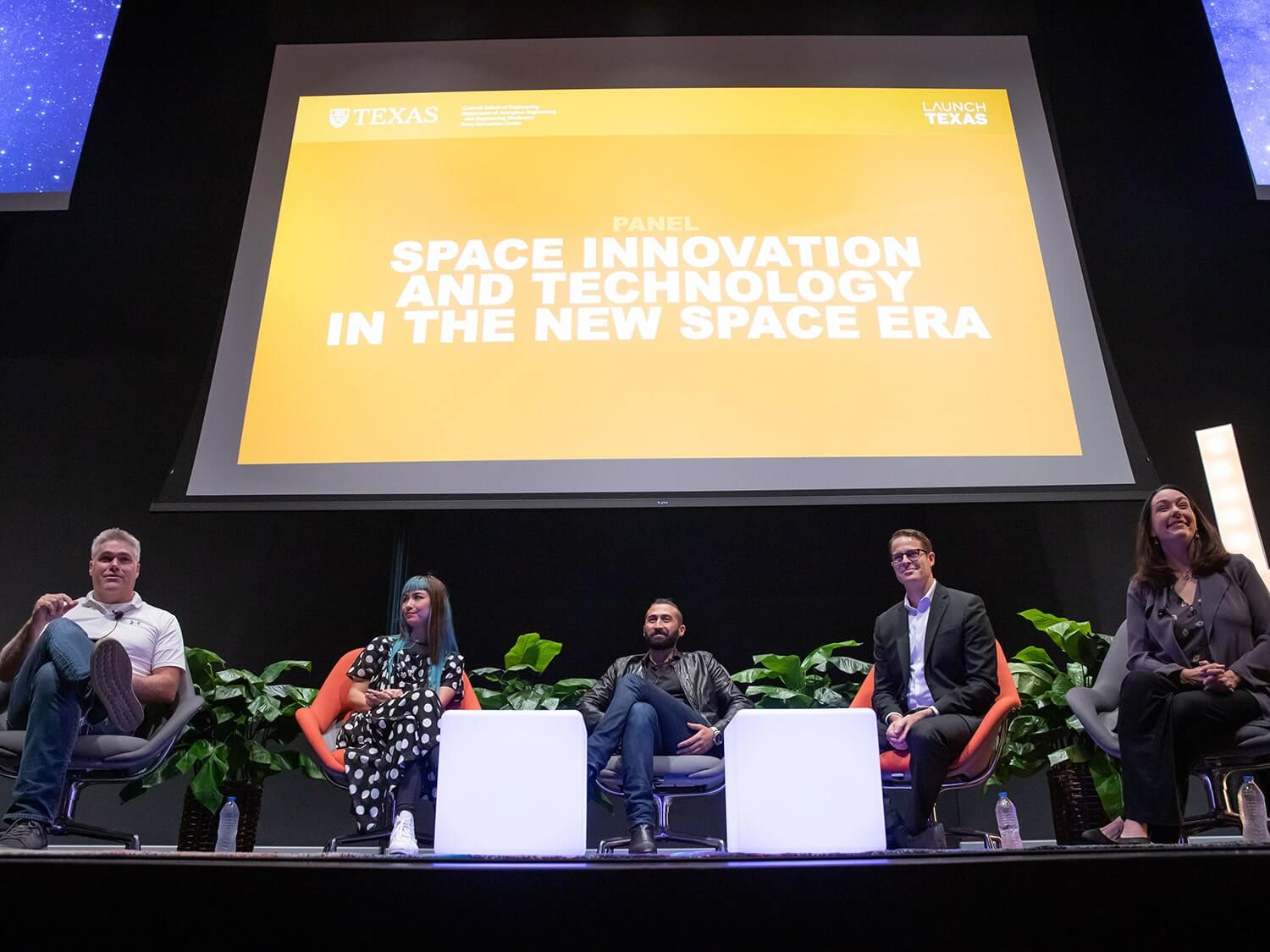Panelists on-stage at Launch Texas event