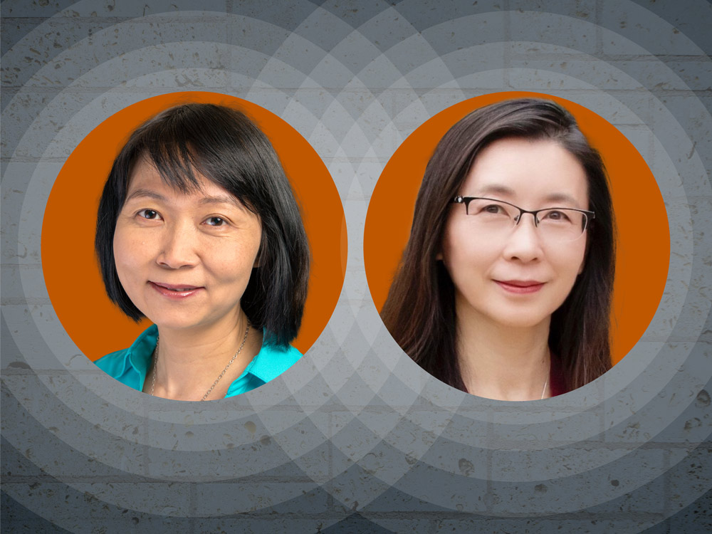 Illustration of Xiuling Li and Elaine Li, leaders of the Texas Quantum Institute