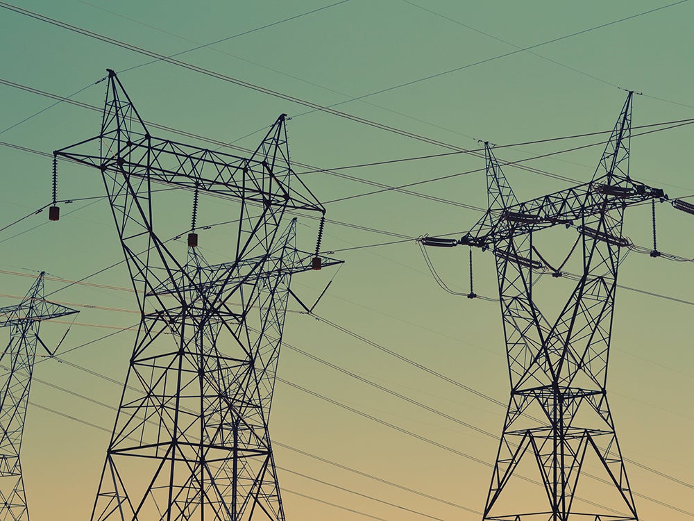 Powerlines at dusk